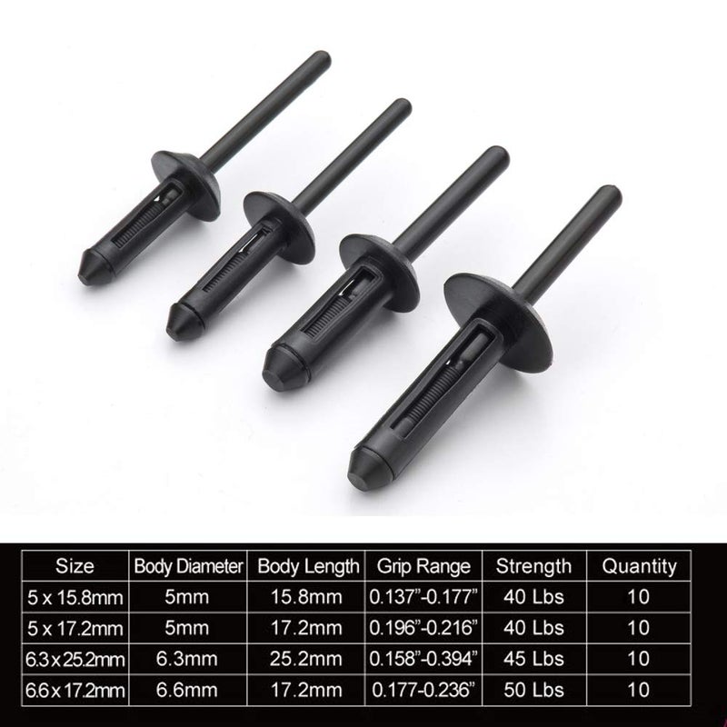 ORX PLUS TOOLS ORXPLUS Tools Plastic Rivet Hand Gun Kit one Hand Operation w/ 40 Sample Poly Rivets - Image 5